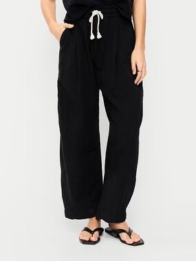Old Navy Black Wide-Leg Drawstring Pants